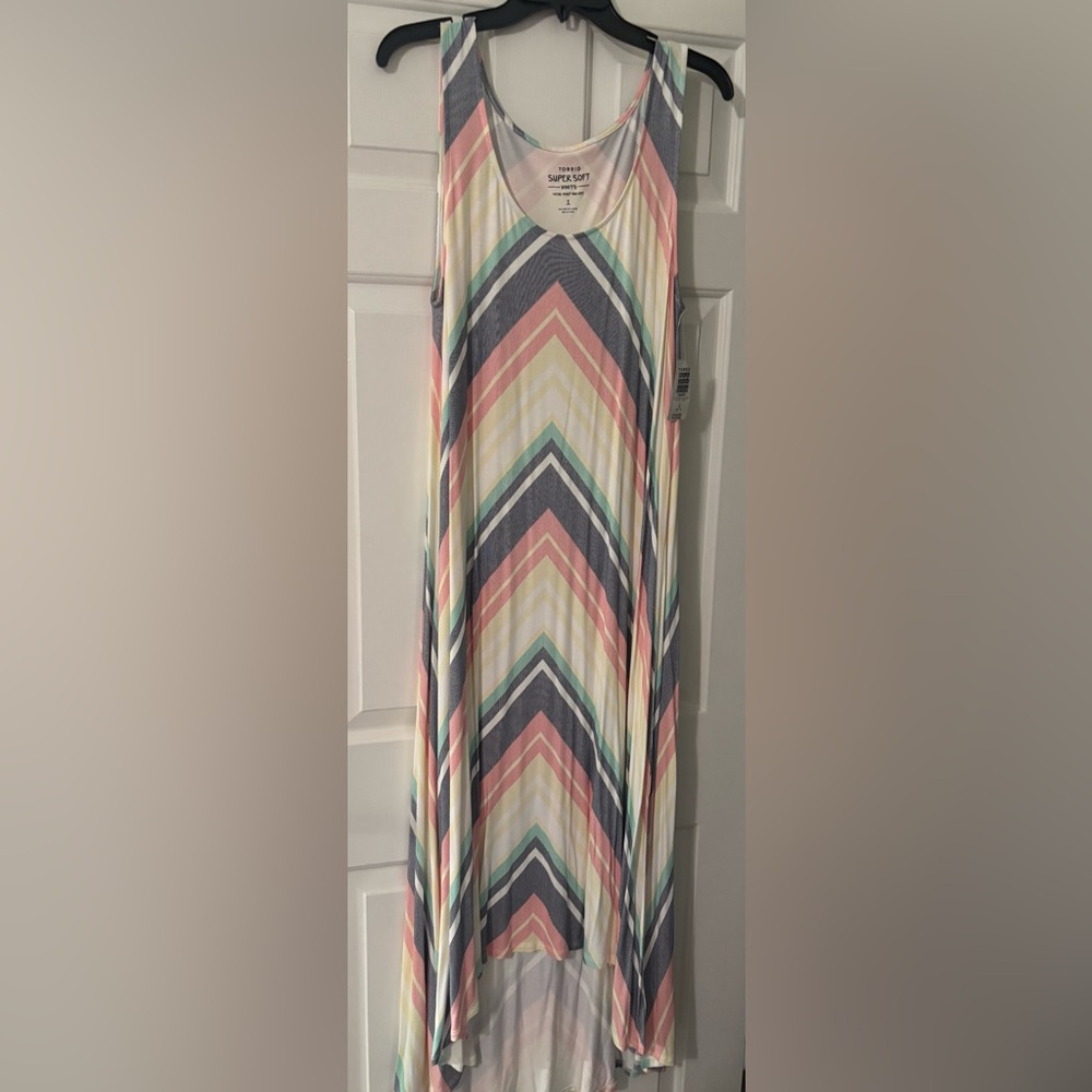 NWT- Torrid multi-colored knit High-Low tank dress, knit, size 1 (14-16)